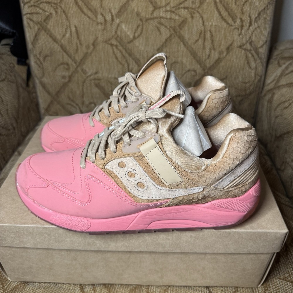 Saucony Grid 9000 HT Sorbet Pack Men's Shoes Size 9.5 Tan Pink S70387-3